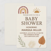 Boho Baby Shower Invitation Kaart (Voorkant / Achterkant)