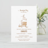Boho Baby shower Invitation Kaart (Staand voorkant)