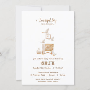 Boho Baby shower Invitation Kaart