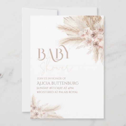 Boho Baby Shower Invitation Kaart (Voorkant)