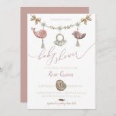 Boho Baby shower Invitation Macrame Baby shower Kaart (Voorkant / Achterkant)