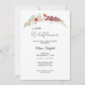 Boho Baby Shower Invitation red floral watercolor Kaart (Voorkant)