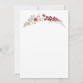 Boho Baby Shower Invitation red floral watercolor Kaart (Achterkant)