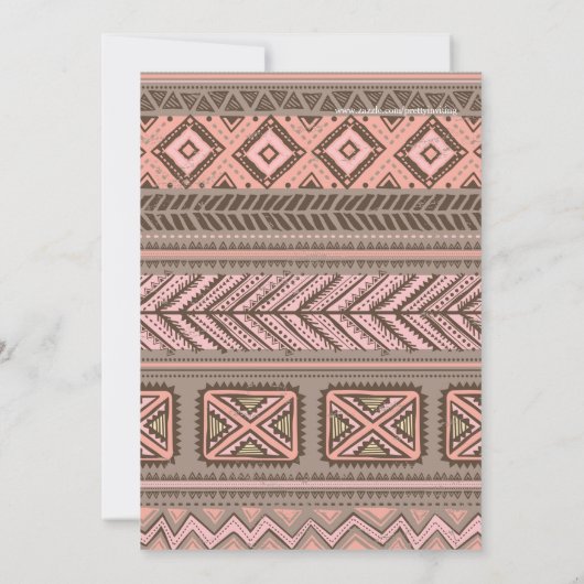 Boho Baby shower Invitation, Tribal Feather Rustic Kaart (Achterkant)