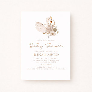 Boho Baby shower Invitation – Zwaan & Bloemen Ontw Kaart