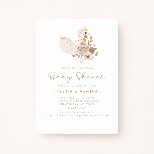 Boho Baby shower Invitation – Zwaan & Bloemen Ontw Kaart