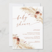 Boho Baby shower Invite Pampas Grass Baby Invite Kaart (Voorkant)