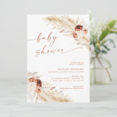 Boho Baby shower Invite Pampas Grass Baby Invite Kaart (Staand voorkant)