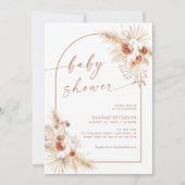Boho Baby shower Invite Pampas Grass Baby Invite Kaart (Voorkant)