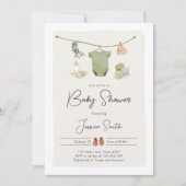 Boho Baby shower Jongen Neutrale Kleding Rustiek Kaart (Voorkant)