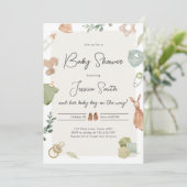 Boho Baby shower Jongen Neutrale Kleding Rustiek Kaart (Staand voorkant)