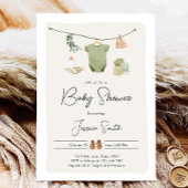 Boho Baby shower Jongen Neutrale Kleding Rustiek Kaart
