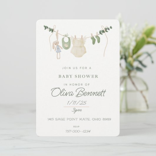 Boho-Baby shower Kaart (Staand voorkant)