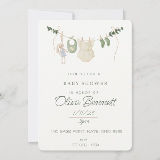 Boho-Baby shower Kaart (Voorkant)