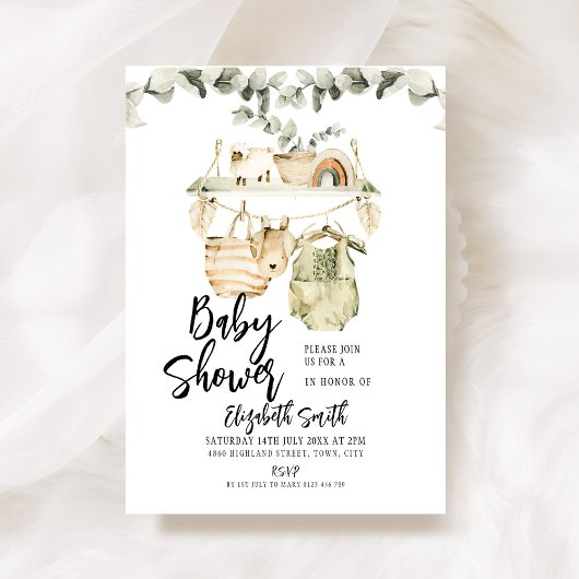 Boho Baby shower Kaart