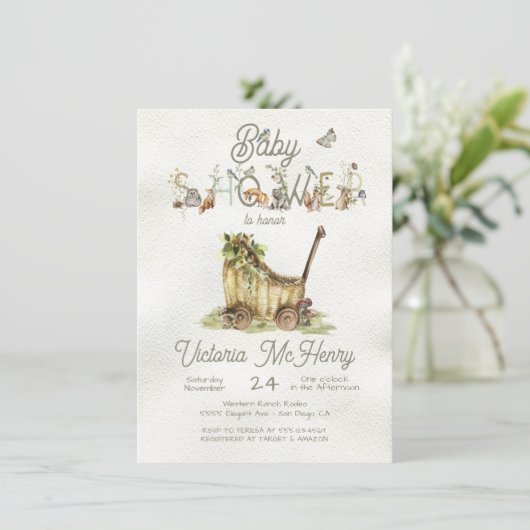 Boho Baby shower Kaart (Staand voorkant)