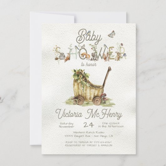 Boho Baby shower Kaart (Voorkant)
