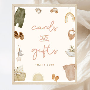 Boho Baby shower Kaarten & Geschenken Teken Poster