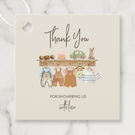 Boho Baby shower kwekerij thema Dank u Bedankjes Labels (Voorkant)