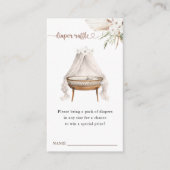 Boho Baby shower Luier Raffle Kaart Neutraal Flor (Voorkant)