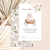Boho Baby shower Luier Raffle Kaart Neutraal Flor