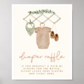 Boho Baby shower Luier Raffle Teken Poster (Voorkant)