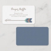 Boho Baby shower Luier Raffle Ticket Navy Sinaasap Informatiekaartje (Voorkant / Achterkant)