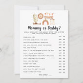 Boho-Baby shower | Mama of Pappa Spel Kaart (Voorkant)