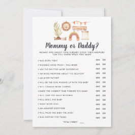 Boho-Baby shower | Mama of Pappa Spel Kaart