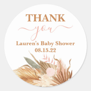 Boho Baby shower Meisje Classic Ronde Sticker