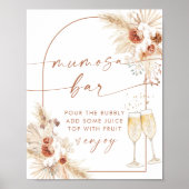 Boho Baby shower Mimosa Mumosa Bar Sign. Poster (Voorkant)