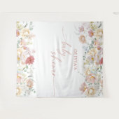 Boho Baby Shower Moderne Bloemen Achtergrond Tapij Wandkleed (Voorkant (horizontaal))