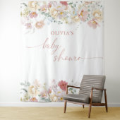 Boho Baby Shower Moderne Bloemen Achtergrond Tapij Wandkleed (In situ)