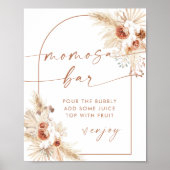Boho Baby shower Momosa Bar Sign | Pampas Grass Poster (Voorkant)