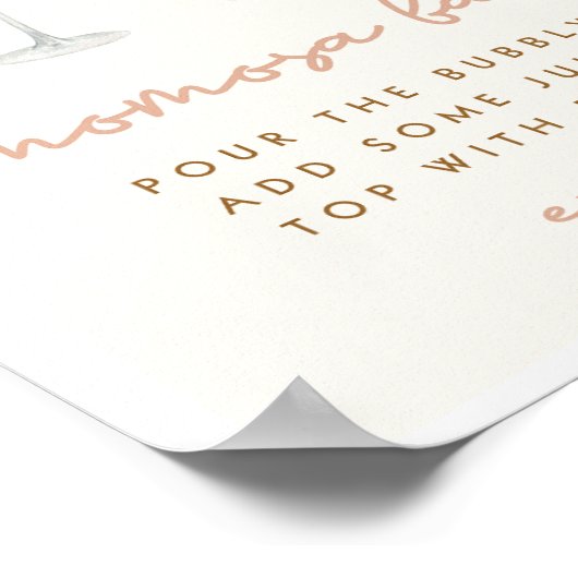 Boho Baby shower Momosa Bar Sign Poster (Hoek)