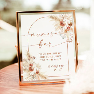 Boho Baby shower Mumosa Mimosa Bar Sign. Poster