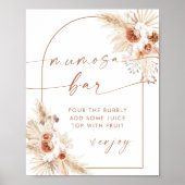 Boho Baby shower Mumosa Mimosa Bar Sign. Poster (Voorkant)