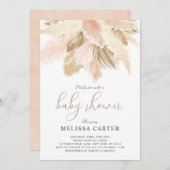 Boho Baby shower Neutral Spring Party Invitation Kaart (Voorkant / Achterkant)
