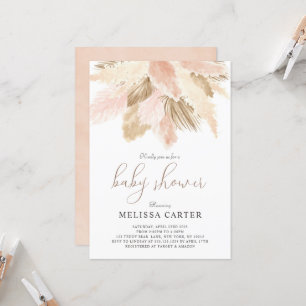 Boho Baby shower Neutral Spring Party Invitation Kaart