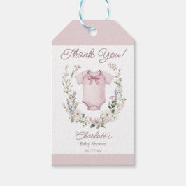 Boho Baby Shower Oh Baby Girl Sliert Cadeautag Cadeaulabel