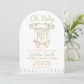 Boho Baby shower Oh Baby Invitation Kaart (Staand voorkant)