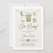 Boho Baby shower Oh Baby Jongen Kleding Rustiek Kaart (Voorkant)