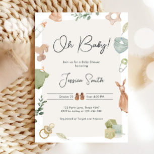 Boho Baby shower Oh Baby Jongen Kleding Rustiek Kaart