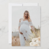 Boho Baby shower Pampas Grass Botanische Foto Kaart (Achterkant)