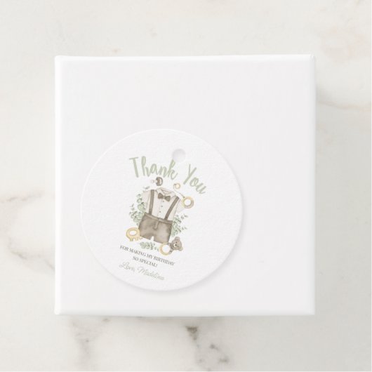 Boho Baby shower Party Circle Bedankt Label (In situ)