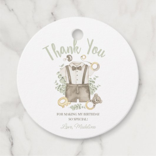 Boho Baby shower Party Circle Bedankt Label (Voorkant)