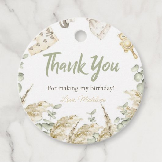 Boho Baby shower Party Circle Bedankt Label (Voorkant)