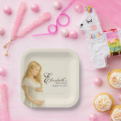 Boho Baby Shower Plates for blonde Mom Papieren Bordje (Feest)