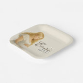 Boho Baby Shower Plates for blonde Mom Papieren Bordje (Gebogen)