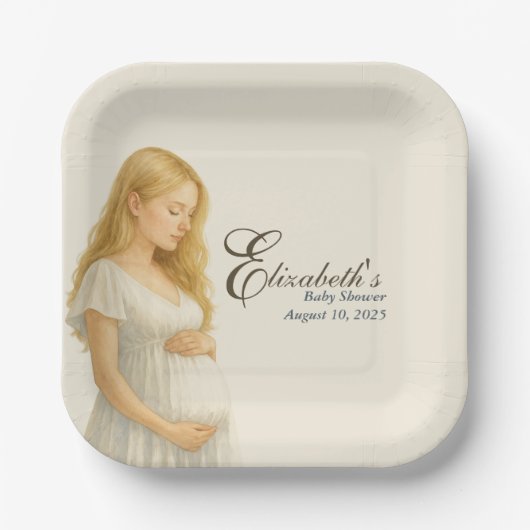 Boho Baby Shower Plates for blonde Mom Papieren Bordje (Voorkant)